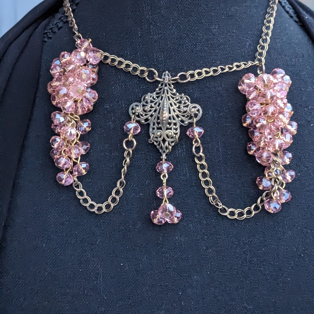 Amrita Singh Pink Crystal Gold Necklace